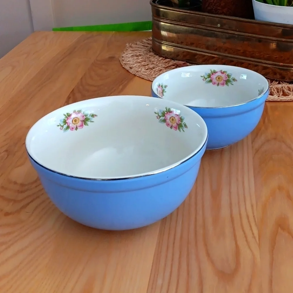 Halls Superior Quality Mixing Bowls Kitchenware Blue Morning Glory